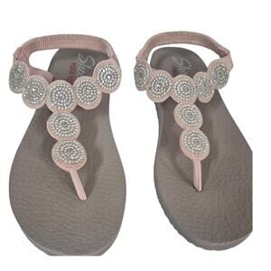 Skechers Meditation Women's Sz 9 Vegan Sling Back Sandals Yoga Foam Pink